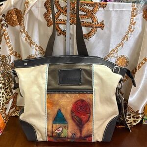 Sherpani Artistic Beige and Brown Tote Bag